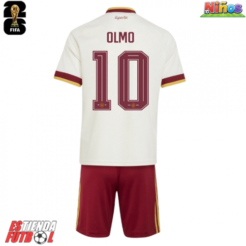 España Dani Olmo #10 Segunda Equipación Niños Mundial 2026 Manga Corta (+ Pantalones cortos)